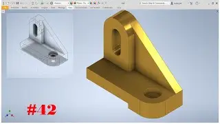 Tutorial Autodesk Inventor Pieza Mecánica Ejercicio#42 CAD ⚙⚙🔩👍