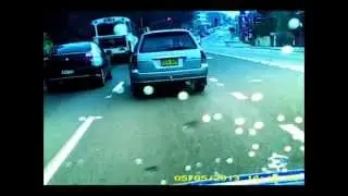 Honda Civic and Mitsubishi Magna near crash