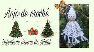 Anjo de croché - enfeite de árvore de Natal
