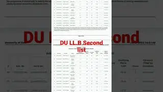 Du llb second list |Du llb second list 2022|Du llb