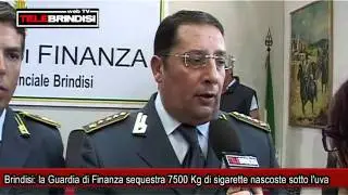 Brindisi, la Guardia di Finanza sequestra 7500 Kg di sigarette nascoste sotto l'uva
