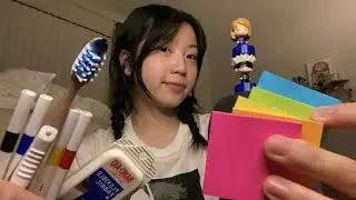asmr doing your makeup with random stuffs