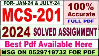 mcs 201 solved assignment 2024 / mcs 201 solved assignment 2023-24 / ignou pgdca mcs201 solved 2024