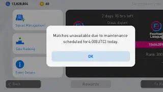 Pes 2021 Can't Play Online Match And Matchday Because of Maintenance | Matches Unavailable Reason