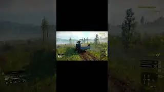 УРАЛ едет по затопленной местности 