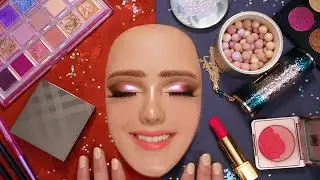 ASMR Pink Bronze Glam Makeup Application ( Whispered)