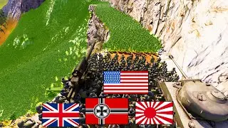 Can Every WW2 Army Hold Mountain VS 6 MILLION ZOMBIES!? - Ultimate Epic Battle Simulator 2