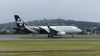 [4K] Wellington Airport - Air New Zealand Airbus A320-232(SL) ZK-OXB Take off RWY16 - 10/12/2021