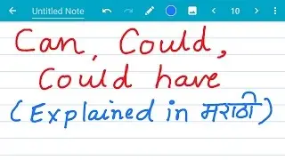 Use of can, could, could have in English grammar/spoken (Explained in Marathi/मराठी)