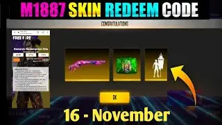 Free Fire Redeem Code Today 16 November | M1887 Gun Redeem Code Today | FF New Redeem Code Today