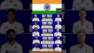 india tour of England Test series schedule 🚨🛑