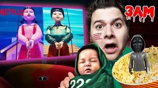 DO NOT WATCH ALL SQUID GAME 3 MOVIES AT 3AM !! (IN REAL LIFE) *HE CAME TO MY HOUSE*