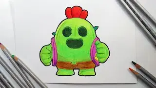 Как нарисовать Спайка из Бравл Старс. How to draw Spike Brawl Stars.