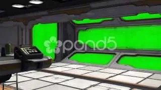 Scifi Spaceship Room - Video Background - Green Screen