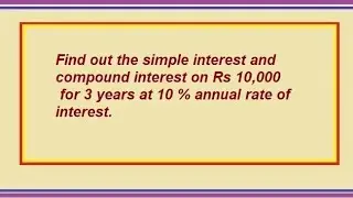 Find out the simple  and compound interest on Rs 10000 for 3 years at 10% annual rate of interest.