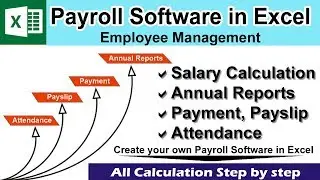 How to Create Fully Automatic Payroll Software in Excel  |Attendance |Payslip |Payment |Statements