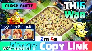 [7-7-4] TH16 Attack Strategy Formation ft Root+Valkyrie+Druid - War Gameplay 125 (COC)