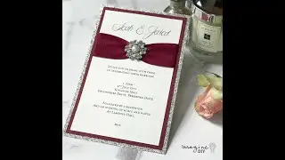 How To Make Wedding Invitations - Using Glitter, Gathered Ribbon and Pearl Decoration