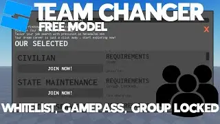 Advanced Team Changer GUI [ROBLOX STUDIO]