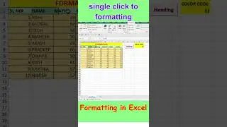 Formatting in Excel 