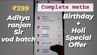Aditya ranjan sir vod batch ✍🏻# 399 only #shivamk