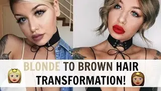 My BLONDE to BROWN Hair Transformation & OOTD video!