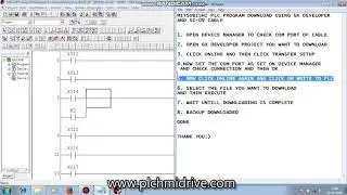 Mitsubishi plc program download via gx developer and sc-09