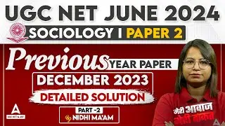 UGC NET Sociology Previous Paper With Answers #2 | UGC NET Sociology Paper 2 By Nidhi Sharma
