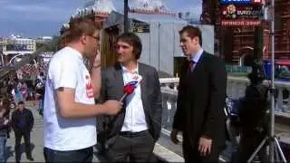 Малкин и Овечкин █ интервью █ Парад чемпионов мира 2012