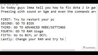GUIDE: HOW TO FIX FREEZING DOTA 2 AND SOUND IS STILL THERE AND ALSO THE COMMANDS ARE