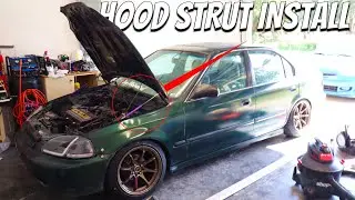 Installing Hood Struts/Dampeners On My EK Civic!