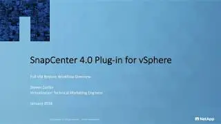 SnapCenter 4.0 plug-in for vSphere full VM restore workflow overview