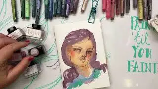 Ink Face Glazing technique for art journal! | Pigments of Imagination inks by Jane Davenport