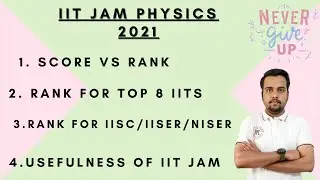 IIT JAM Physics 2021 | Score vs Rank | Rank for Top 8 IITs | Rank for IISc/IISER/NISER