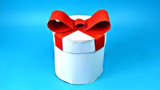 🎁 GIFT ROUND BOX do-it-yourself || How to make a beautiful gift wrapping from A4 paper