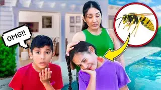 Our Daughter Suri Got STUNG By a Giant HORNET!! *Extremely Painful* | Jancy Family