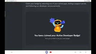 DISCORD ACTIVE DEVOPLEPER BADGE I GOT IT!