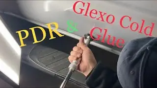 PDR using Glexo COLD GLUE on a Severe Toyota Door Dent #Undented