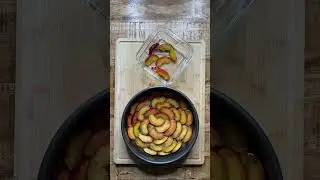 Peach Upside Down Cake Box Mix Remix #peaches #boxcake #cakebaking #cookingtiktok