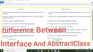 Difference Between Interface And Abstract Class In Java