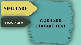 Rezolvare Simulare - Word 2013
