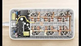 Xiaomi Mi CXB6-1QM power strip pilot extension cord for 6 universal plugs and 3 USB 5V/2A under 2...