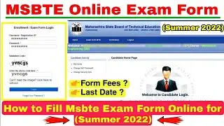 How to fill Msbte Exam Form MSBTE Summer 2022 Exam Form Filling Live Demo