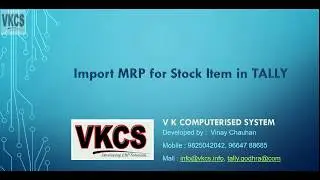 Import MRP for Stock Item in TALLY