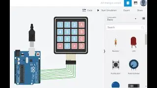 How to interface 4x4 keypad with Arduino (tinkercad.com)