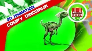 Green Screen Compy Jurassic Dinosaur 3D Animation PixelBoomCG