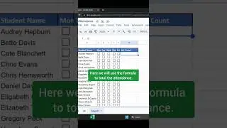 Mark Attendance in a Google Sheet Like A Pro #googlesheets #gsheets