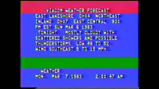 Viacom Cable Weather - March, 1983!