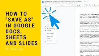 How to Save As in Google Docs, Sheets and Slides
