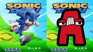 Sonic Dash vs Alphabet Lore Run - Movie Sonic vs All Bosses Eggman Zazz All Characters Unlocked